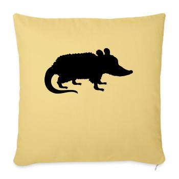 Silhouette Opossum Design - Sofa pillowcase 17,3'' x 17,3'' (45 x 45 cm) - washed yellow - Front