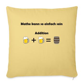 Bier-Mathematik - Addition kann so einfach sein - Sofakissenbezug 45 x 45 cm - Hellgelb - Vorne