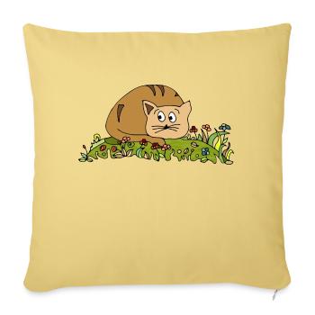 chat - Housse de coussin décorative 45 x 45 cm - jaune délavé - Devant