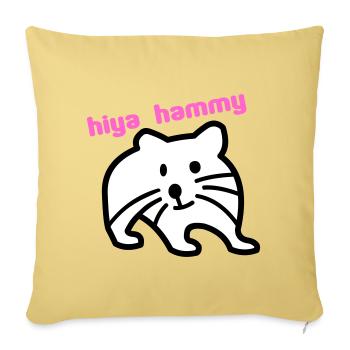 hiya hammy - Sofa pillowcase 17,3'' x 17,3'' (45 x 45 cm) - washed yellow - Front