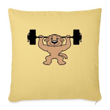 Dog Bodybuilder Strong Muscles Gym Weightlifting - Sofa pillowcase 17,3'' x 17,3'' (45 x 45 cm) - washed yellow - Front