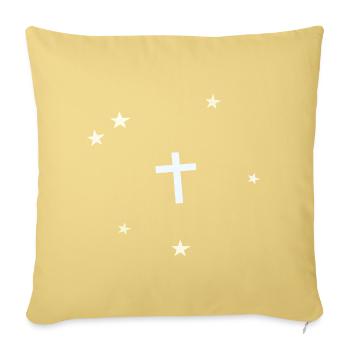 Croix minimaliste dans le ciel étoilé - Housse de coussin décorative 45 x 45 cm - jaune délavé - Devant