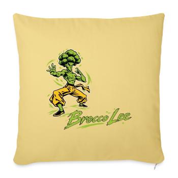 Brocco-Lee – Lustiger Brokkoli Kung-Fu Kämpfer - Sofakissenbezug 45 x 45 cm - Hellgelb - Vorne
