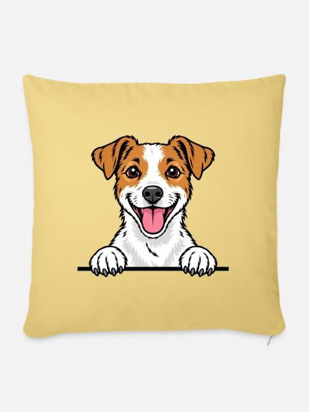 Jacky Terrier - Sofakissenbezug 45 x 45 cm - Hellgelb