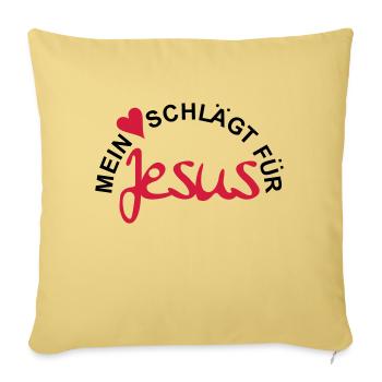 MY HEART BEATS FOR JESUS - Sofa pillowcase 17,3'' x 17,3'' (45 x 45 cm) - washed yellow - Front