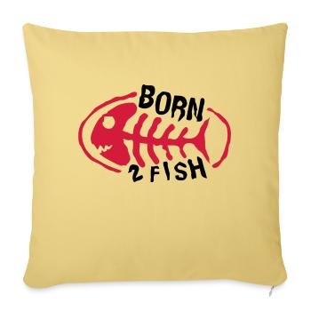 fish_born_logo_f2 - Housse de coussin décorative 45 x 45 cm - jaune délavé - Devant