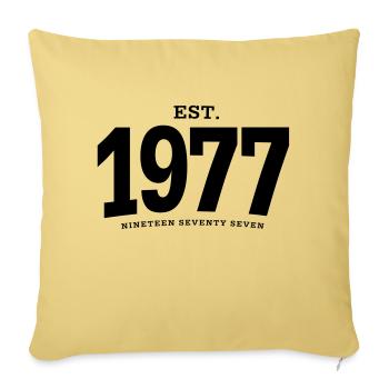 EST. 1977 Nineteen Seventy Seven - Sofakissenbezug 45 x 45 cm - Hellgelb - Vorne