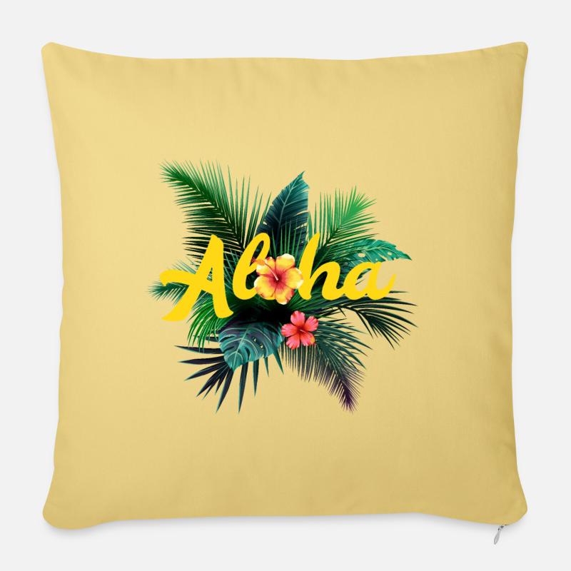 ALOHA TROPICAL - Housse de coussin décorative 45 x 45 cm - jaune délavé