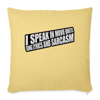 parler des paroles et du sarcasme - Housse de coussin décorative 45 x 45 cm - jaune délavé - Devant