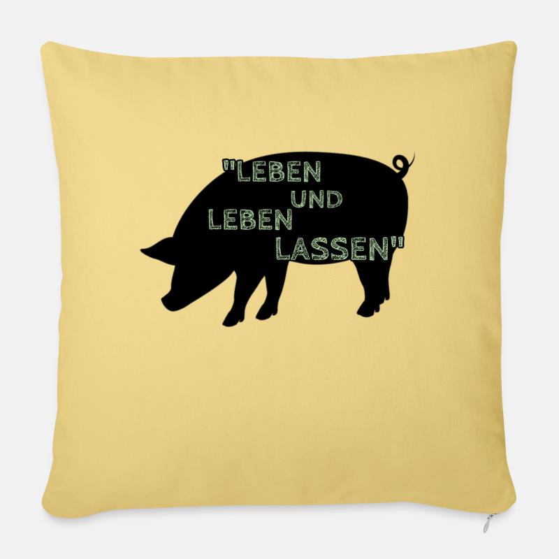 Leben und Leben lassen - Sofakissenbezug 45 x 45 cm - Hellgelb