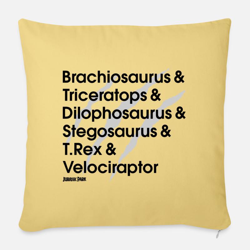 Jurassic Park Dinosaurier Namen Latein - Sofakissenbezug 45 x 45 cm - Hellgelb