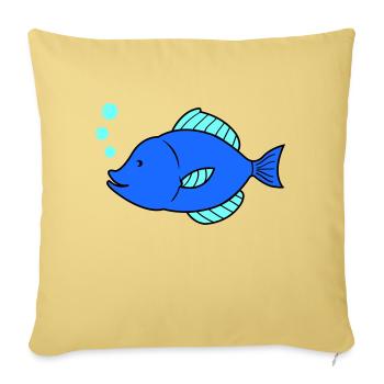 Fish Comic - Sofa pillowcase 17,3'' x 17,3'' (45 x 45 cm) - washed yellow - Front