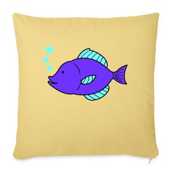 fisch comic - Sofakissenbezug 45 x 45 cm - Hellgelb - Vorne