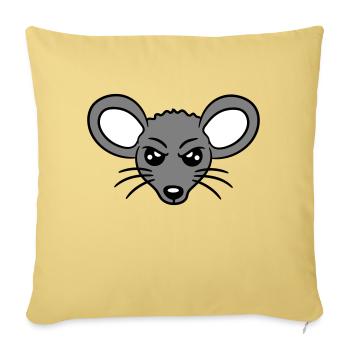 Mouse looks angry angry frustrated angry aggressive - Sofa pillowcase 17,3'' x 17,3'' (45 x 45 cm) - washed yellow - Front