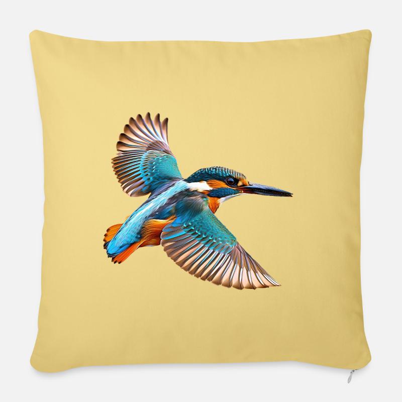 Eisvogel - Sofakissenbezug 45 x 45 cm - Hellgelb