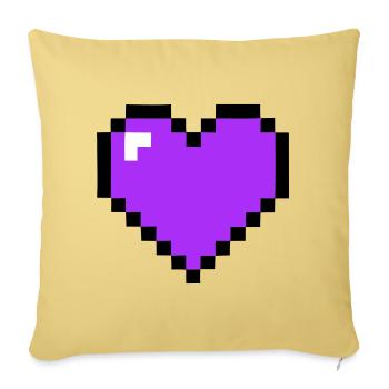 Pixel Heart 8-Bit Health - Sofa pillowcase 17,3'' x 17,3'' (45 x 45 cm) - washed yellow - Front