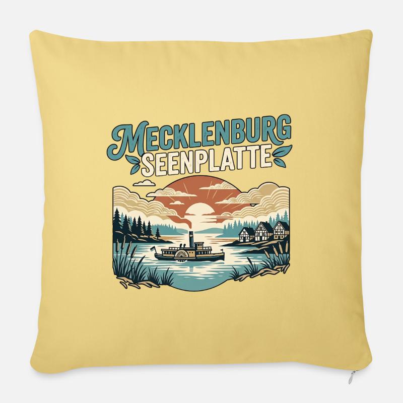 Mecklenburg Seenplatte Natur - Sofakissenbezug 45 x 45 cm - Hellgelb