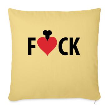FUCK - Housse de coussin décorative 45 x 45 cm - jaune délavé - Devant
