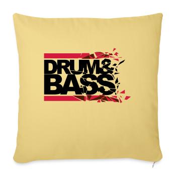 Drum 'n' Bass brisé - Housse de coussin décorative 45 x 45 cm - jaune délavé - Devant