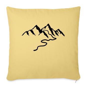 Belles montagnes avec des sentiers de randonnée - Housse de coussin décorative 45 x 45 cm - jaune délavé - Devant