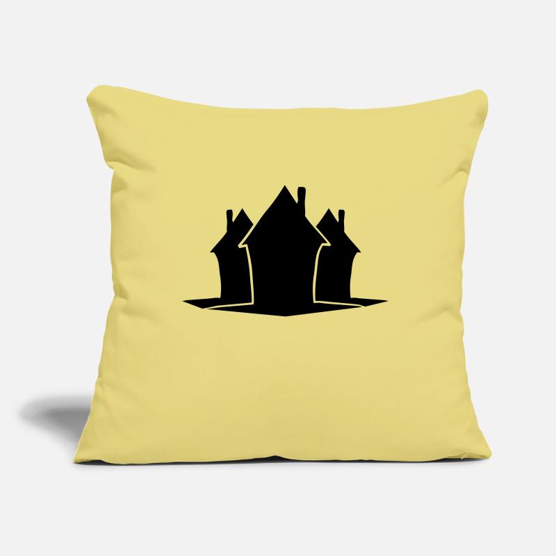 Maisons de quartier Housse de coussin décorative 45 x 45 cm