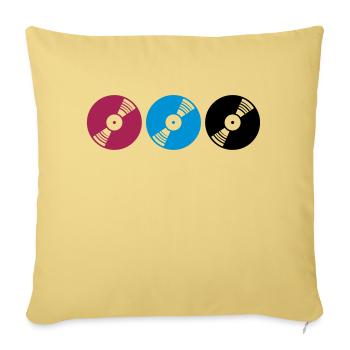 vinyl colorful series discjockey club music love music - Sofa pillowcase 17,3'' x 17,3'' (45 x 45 cm) - washed yellow - Front
