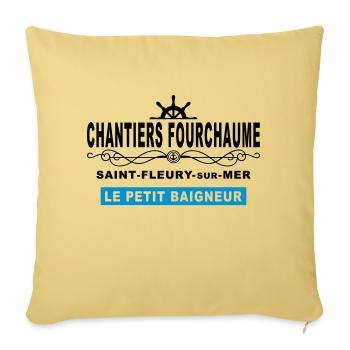 chantiers fourchaume - Housse de coussin décorative 45 x 45 cm - jaune délavé - Devant