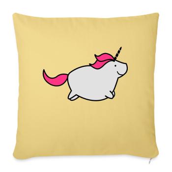 fat_unicorn_02 - Sofakissenbezug 45 x 45 cm - Hellgelb - Vorne