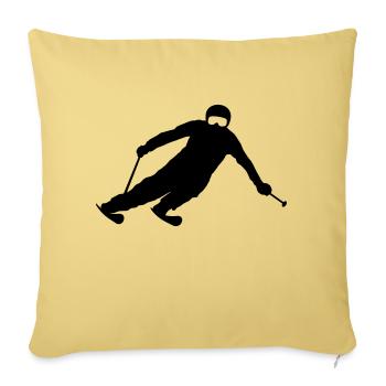 Sport - Skifahrer - Sofakissenbezug 45 x 45 cm - Hellgelb - Vorne