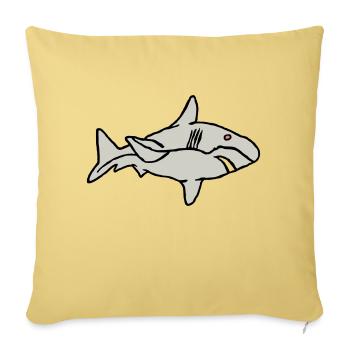 Fish Shark Predator Predator Water Graffiti Ocean - Sofa pillowcase 17,3'' x 17,3'' (45 x 45 cm) - washed yellow - Front
