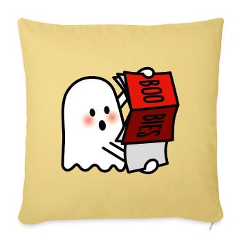 Boobies BOO BIES cheeky Halloween erotic magazine - Sofa pillowcase 17,3'' x 17,3'' (45 x 45 cm) - washed yellow - Front