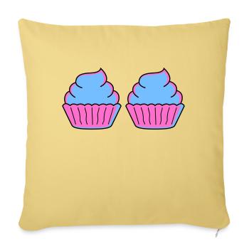 Cupcake 2 - Sofa pillowcase 17,3'' x 17,3'' (45 x 45 cm) - washed yellow - Front