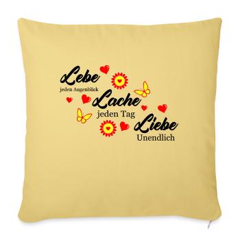Live Laugh Love 002 - Housse de coussin décorative 45 x 45 cm - jaune délavé - Devant