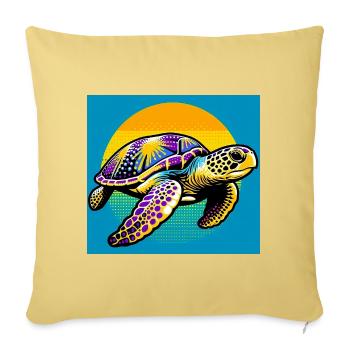 turtle - Sofa pillowcase 17,3'' x 17,3'' (45 x 45 cm) - washed yellow - Front