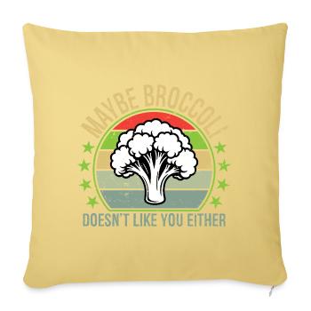 Peut-être que Broccoli ne t’aime pas non plus. Je déteste - Housse de coussin décorative 45 x 45 cm - jaune délavé - Devant