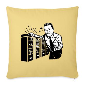 Retro IT-Admin lächelt – Vintage Tech Support - Sofakissenbezug 45 x 45 cm - Hellgelb - Vorne