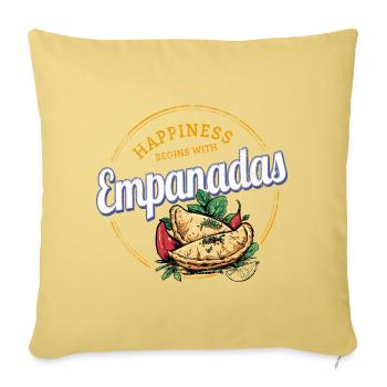 Empanada Snack Vintage Espagne Rétro Dumplings - Housse de coussin décorative 45 x 45 cm - jaune délavé - Devant