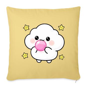 Kawaii Cloud Bubblegum Puff - Sofa pillowcase 17,3'' x 17,3'' (45 x 45 cm) - washed yellow - Front