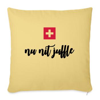 Nu Nit Juffle (CH, Schweiz) - Housse de coussin décorative 45 x 45 cm - jaune délavé - Devant