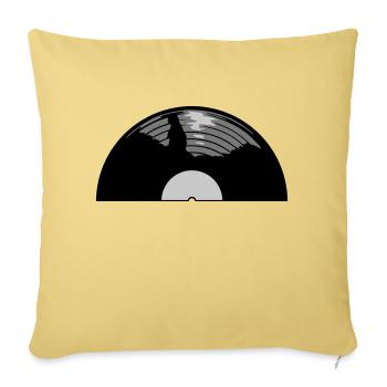 Half Vinyl Record Music - Sofa pillowcase 17,3'' x 17,3'' (45 x 45 cm) - washed yellow - Front