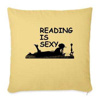 Reading is sexy - Sofa pillowcase 17,3'' x 17,3'' (45 x 45 cm) - washed yellow - Front