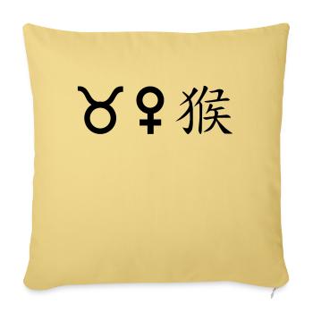 Taureau Vénus Singe - Housse de coussin décorative 45 x 45 cm - jaune délavé - Devant