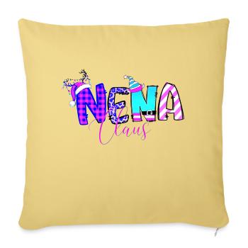 Noël Père Noël 2024 2025 film vacances famille xms - Housse de coussin décorative 45 x 45 cm - jaune délavé - Devant