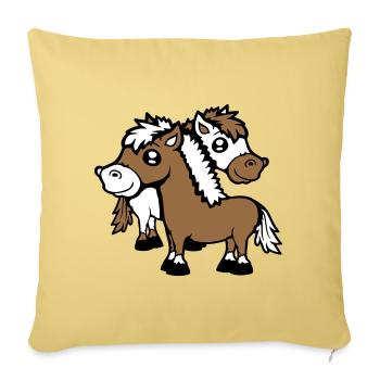 2 Horses Man Woman Lovers Friends Love Team - Sofa pillowcase 17,3'' x 17,3'' (45 x 45 cm) - washed yellow - Front