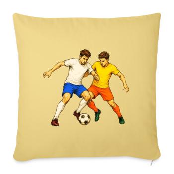 Football fight for the ball - Sofa pillowcase 17,3'' x 17,3'' (45 x 45 cm) - washed yellow - Front