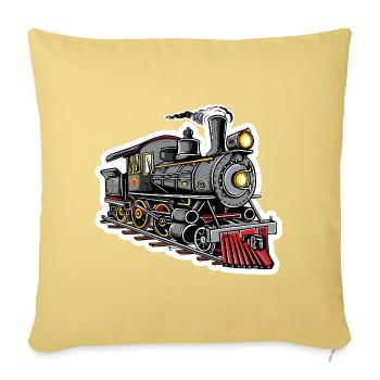 Graphismes des locomotives à vapeur - Housse de coussin décorative 45 x 45 cm - jaune délavé - Devant