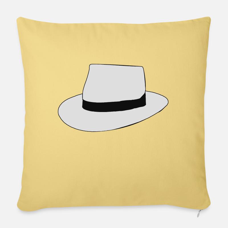 white hat - Sofakissenbezug 45 x 45 cm - Hellgelb