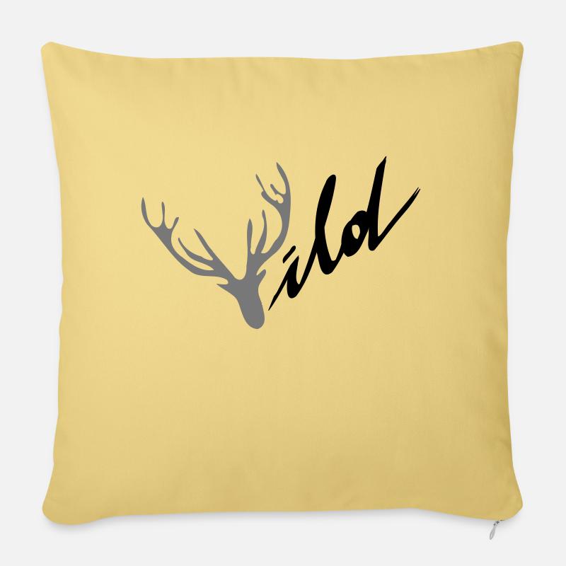 Wildhirsch - Sofakissenbezug 45 x 45 cm - Hellgelb