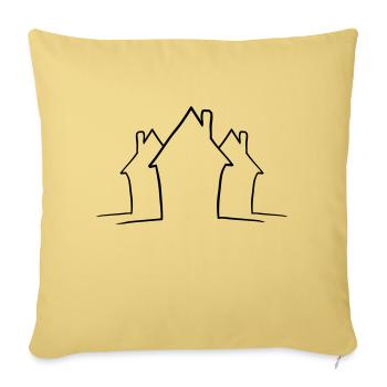 Lignes de maisons de quartier - Housse de coussin décorative 45 x 45 cm - jaune délavé - Devant