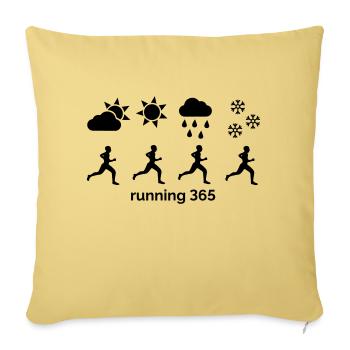 Course à pied 365 - Housse de coussin décorative 45 x 45 cm - jaune délavé - Devant